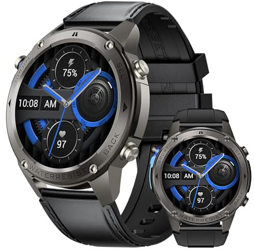 ESFOE DM2 Militar Reloj Inteligente Hombre GPS,1.43 AMOLED Smartwatch Hombre con 5ATM&IP69K Impermeable,45 Días Larga Batería,Altitude y Brújula,170+Deporte Modos Smartwatch con Llamadas Bluetooth
