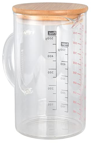 Naroote Tazas Medidoras de Líquidos, Vaso de Vidrio, Taza Medidora de Líquidos, Taza Medidora de Vidrio, Taza de Agua con Boquilla en Forma de V, Tazas de café de Escala Transparente con