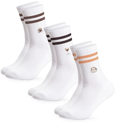 Occulto Damen & Herren Motiv Tennissocken mit Streifen 3er Pack (Modell: Summer), Statement Tennis Socken