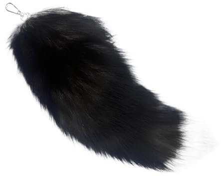 40CM Fuchsschwanz Anhänger Keychain Fox tail Schlüsselring, Weich Flaumig Fell Schwanz Tasche Zusätze Auto Schlüsselketten Anhänger Handtasche Dekoration (Echte Farbe,40CM)