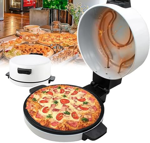 OZTYSGXM Macchina per Fare Il Pane Pizza Fatta in Casa, Forno Elettrico Pizza Appoggio per Interni 12 Pollici con Piastra Rivestimento Antiaderente, Facile Pulire per Cucine Pizzeria