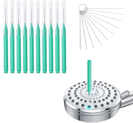 PODOEIL Lot de 20 brosses de nettoyage pour pommeau de douche, brosse de nettoyage, en plastique, mini brosses de nettoyage pour pommeau de douche, brosse de nettoyage, fente de fenêtre (vert)