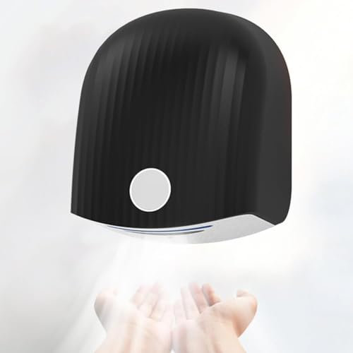 CSYQPDMBDL Asciugamani Elettrico, Asciugamani Automatico, Asciugamani Elettrico ad Alta velocità 12s, Asciugamani con sensore Automatico, Montaggio a Parete e Silenzioso(Black)