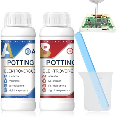 Allisway Electric Potting Compound 1:1, 200 g A+B Casting Resin Electric, Potting Compound for Junction Boxes, Applicable to Circuit Boards, PCB Substrates, Cable Sleeves, Insulation and Waterproof