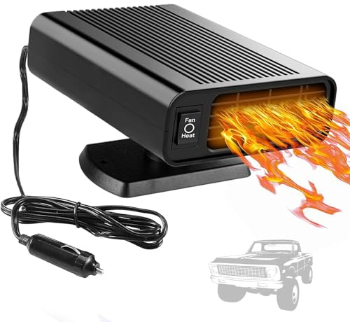 Showvigor Chauffage de Voiture Portable 150W 12V, 2en1 avec Mode Froid - Élimine Givre et Buée en 30 Secondes - Pivotant 360° - Sécurité Max - Compatible Auto, Truck, SUV