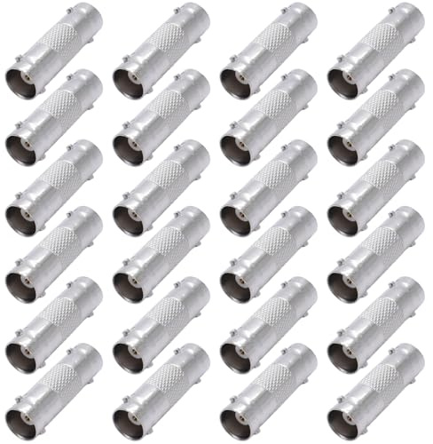 30 PCS BNC Female to Female Connector Coupler RF Coaxial Adapter BNC in Line Adaptor Socket for CCTV Video Security Camera Cable Joining Extension Straight Connector Silver
