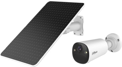 Dahua BF8C Caméra de Surveillance Solaire extérieure 8 MP avec 4K Ultra HD & Champ de Vision 122° – Caméra Solaire, WiFi avec détection IA, Vision Nocturne Couleur, IP66, Audio bidirectionnel, Blanc