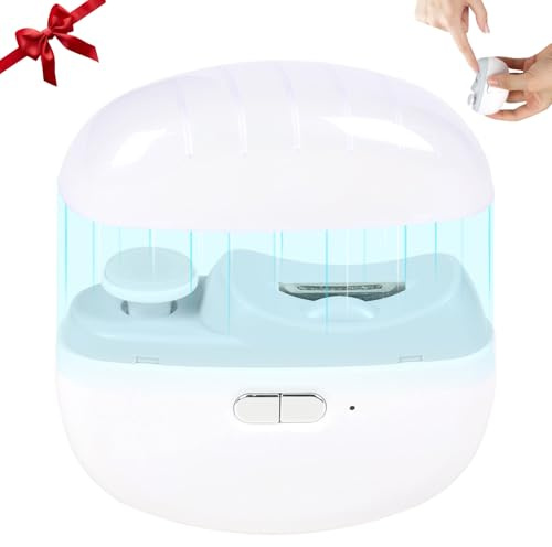 Electric Nail Clipper - 3-in-1 Trim/File/Polish with Nail Debris Catcher, 2 Speed Modes, LED Light, Type-C Rechargeable (for Fingernails),White