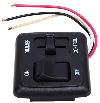 aqxreight DC-Licht mit Dimmersteuerung, 60 W, LED-Halogen-Glühlampe, Umschaltbar, für Wohnmobil, LKW, Marine, Streifenbeleuchtung von der Seite Zur Helligkeit, Dimmer-Kippschalter,