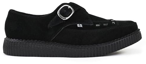 TUKCalzature Unisex Creepers Appuntite – Scarpe con Plateau in Pelle con Cinturino da Monaco Goth