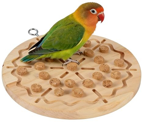 Juguetes para Pájaros Juego de Mordida de Madera con Corchos Extraíbles | Juguete de Forrajeo Estimulación mental, ejercicio físico, prevención del aburrimiento, salud del pico, enriquecimiento