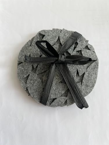 GILDE Filzuntersetzer Leaves rund 4er Set grau Ø 11 cm waschbar