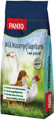 PANTO Hühnerfutter Wassergeflügelkorn 25 kg – Geflügelfutter zur Geflügelzucht für Enten, Gänse, Puten, Junghennen, Masthühner, Strauße