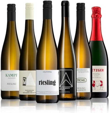 GEILE WEINE Weinpaket RIESLING (6 x 0,75l) Deutscher Weißwein von Winzern aus Rheingau, Pfalz, Saar & Rheinhessen