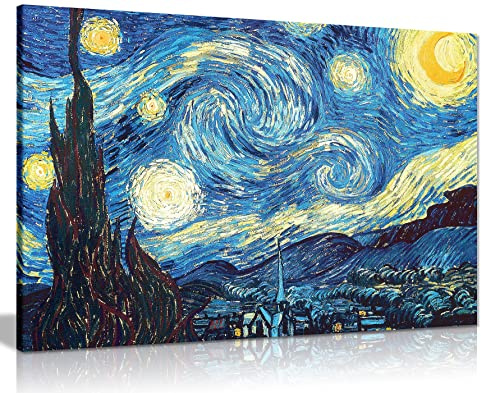 Panther Print Kunstdruck auf Leinwand, Motiv Sternennacht von Vincent Van Gogh, 45,7 x 30,5 cm
