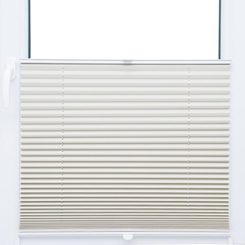 KS Handel 24 Thermo Black Out PLISSEE 100x150 cm FALTROLLO BEIGE METALLIC 100% VERDUNKELND - 80 GRÖßEN im Shop - MEGA Auswahl