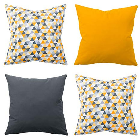 Amilian 4er Set Dekokissen 40x40 Mit Füllung und Bezug - Dekoratives Kissen für Balkon, Couch, Sofa, Wohnzimmer - 16x16 Inch Dekoration