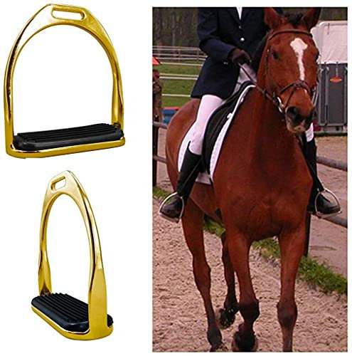 Sicherheitsbügel Reiten Bendy Eisen Edelstahl, Reiten Edelstahl Hochfester Reitbügel mit rutschfestem Gummipolster Sattel Sicherheits Steigbügel