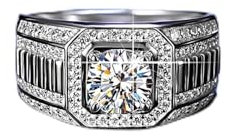 Focisa Ring Ringe Bijouterie 1Ct S925 Sterling Silber Platin Überzogene Herren Ring D Farbe Männliche Moissanite Ringe Vvs Edlen Schmuck Pass Diamond Tester 7,5 1Ctmosandrill
