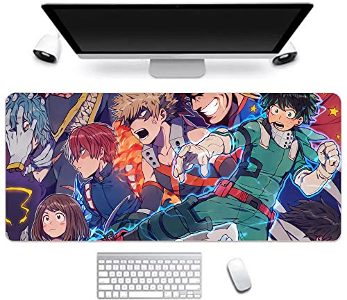 Jilijia My Hero Academia Mouse Mat - Non-slip Rubber Base Waterproof Smooth Durable Stitched Edges Mousepads for Computer, Laptop, Desk(MHA Gaming Mouse Pad, 800 * 300MM)