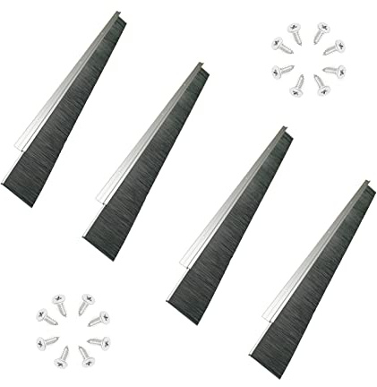 Garage Door Brush Sweep 4 Pack - Retsun 2.5 W Bristles x 39.37 L Aluminum Bottom Seal Strip, Draft Dust & Insect Blocker for Exterior Roll-Up Doors (13ft Total, 2.5’’, 4)