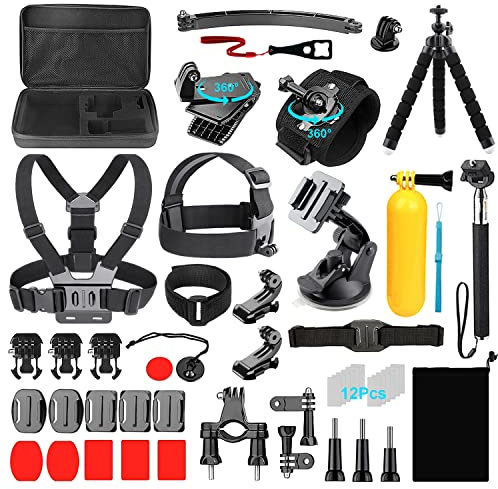 Ci-Fotto Action Camera Accessories Set, 50-in-1 Sports Camera Accessories Compatible with Hero 13 12 11 10 9 8 7, Max Insta360 GO 2 SJ6000 SJ5000 DJI OSMO Action Cam DBPOWER AKASO