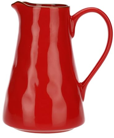 THUN Rose & Tulipanes, Jarra Grande de Color Coral de cerámica con Borde Dorado, línea Concerto, Capacidad 1,7 L