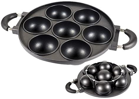 Molde para galletas de hierro fundido, molde grande para magdalenas de 7 tazas, herramienta redonda antiadherente para hornear, galletas, cupcakes, moldes para jabones, panqueques, pastel Whoopie,