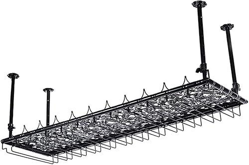 CATANK Weinregale, Bar Decor Industrial Home Metall Vintage mit Weinglashalter, an der Wand befestigter hängender Weinflaschenhalter, verstellbares Weinregal, für Cabinet Bar Kitchen/120C
