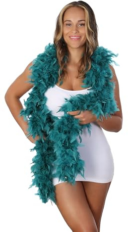 Stylex Luxury Feather Boa Fancy Dress Decorations Costume 1920s Flapper Burlesque 190cm 85G (Teal)