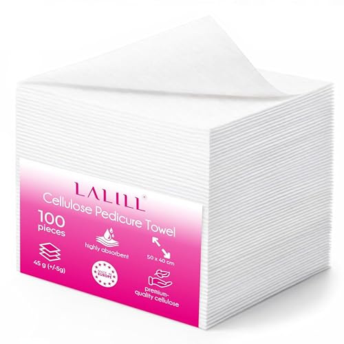 LALILL Asciugamani Monouso 100 Pezzi - 50x40 cm Bianchi in Cellulosa - Asciugamani Usa e Getta per Pedicure - Morbidi e Resistenti - Igienici per Salone o Casa