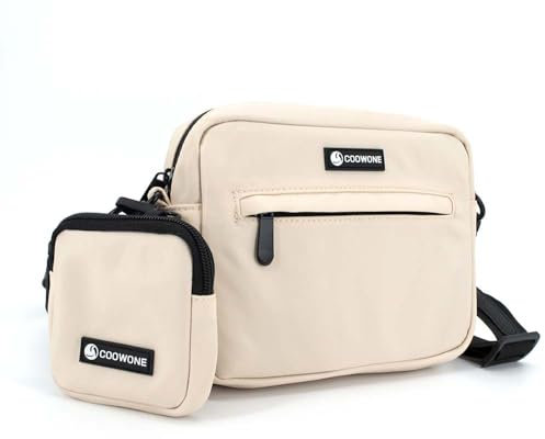 COOWONE Leckerlibeutel für Hunde, Samt, integrierter Kotbeutelspender, große Kapazität, Leckerli-Trainingstasche für Leckerlis, Trockenfutter, Haustierspielzeug (Beige)