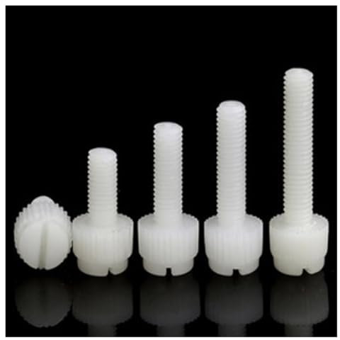 10–50 Stück M3 M4 M5 M6 M8 Nylon Rändelschraube mit Schlitz PA66 Nylon Weißer Kunststoff Handdrehschraube Computer Handschrauben anziehen (Size : M5x20 (20pcs))
