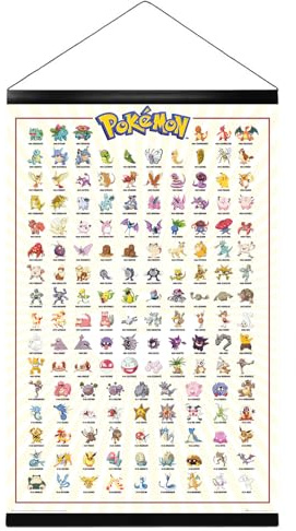 Pokemon - Poster (Kanto Region 001-151 verschiedene Pokemon) (Größe: 61 x 91,5cm) (Poster & Posterleisten)