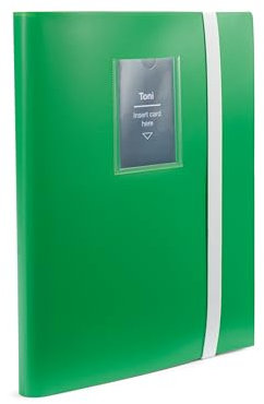 Leuchtturm 371684 Fußball Sammelkartenalbum Toni Slim - mit 20 Hüllen für 360 Trading Cards - 25 x 30,5 cm - Softcover grün