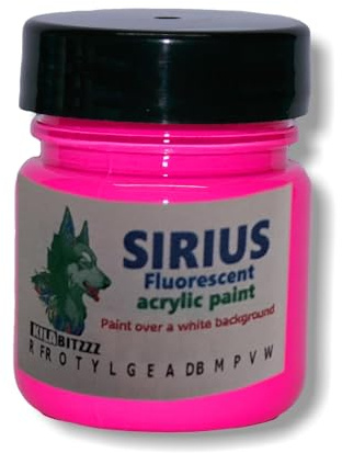 ZUPERPAINT Sirius fluoreszierende leuchtende Acryl-Premiumfarbe, Auswahl aus 14 Farben (Pink, 30 ml)