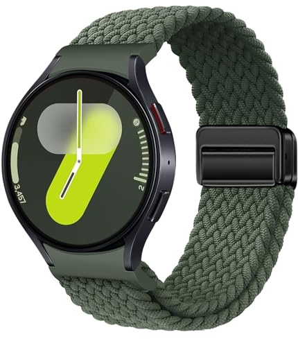 NewJourney No Gap Nylonarmband kompatibel mit Samsung Galaxy Watch 7/6/5/4 | Geflochtenes Nylon, One-Click No-Gap Design, Magnetverschluss, weich, atmungsaktiv, verstellbar, für Damen und Herren