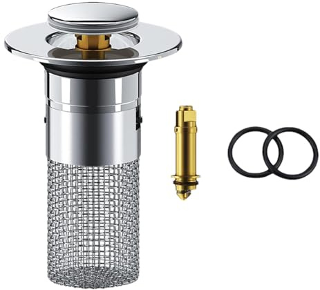 Tappo Lavandino Bagno, 34-40mm Tappo Bidet Pop Up, Scarico Lavabo Bagno Pop Up Tappo Filtro Con Filtro Per Capelli Per Tappo Di Scarico Per Lavello Da Appoggio,Tappo Per Vasca Da Bagno