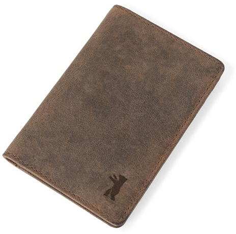 Berliner Bags Vintage Kartenetui Porto, Geldbörse aus Leder mit TÜV-geprüftem RFID-Schutz, Geldbeutel mit Geschenkbox, für Damen und Herren - Braun