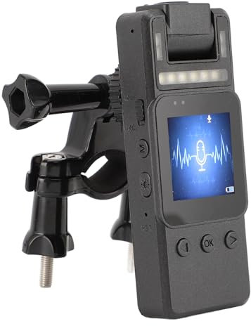 Yctze Caméscope Portable Magnétique à Objectif Rotatif à Nocturne HD 1080P, Caméra des Forces de L'ordre avec Résolution Full HD 1080P, Enregistreur de Photographie et Vidéo et