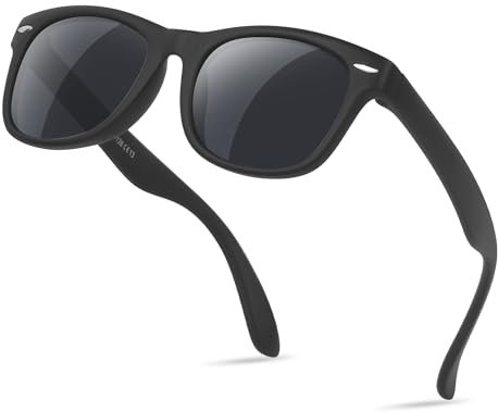 Nlieanuc Lunette de soleil enfant 3-10 ans Protection UV Lunettes de soleil polarisées pour Garçon et Fille Légère