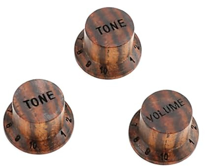 SHOWERORO 3stücke Gitarren-bass Holz Knopf Mit Zahlen Für Lautstärke Und Toneinstellung Langlebige Potentiometer-kappen Für Elektro-gitarre Und Verstärker Einfache Installation Und