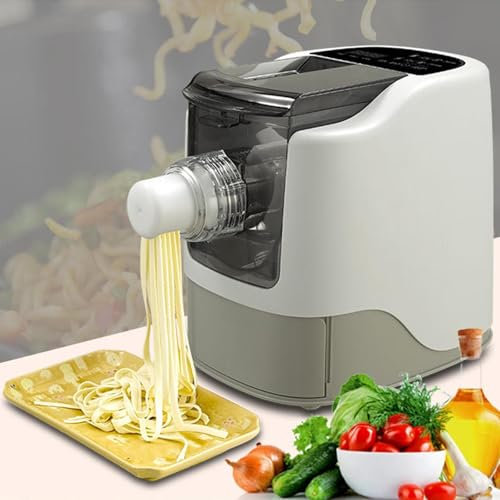 260w Electric Pasta Noodle Maker, 480g Flour Capacity Noodle Maker Machine, Automatic Pasta Machine with 13 Noodle Shapes to Choose for Home Kitchen-Speed: 65-75r/Min,Grey