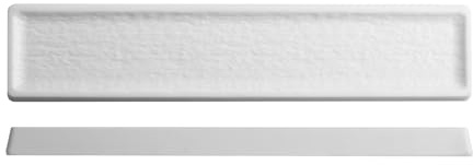 H&H, set 3 piatti rettangolari, in melamina, effetto ardesia, bianco, 40x8,5xh2,6 cm