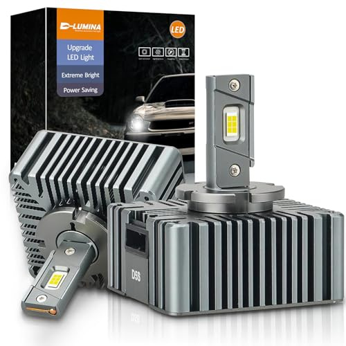 D-Lumina Lampadina D5S LED per Fari Anti-Errore,Canbus D5R D5C, Aggiorna e Sostituisci la Lampada Allo Xeno HID,50W 12000LM D5S LED Lampadine Auto 6500K,Spina e Uso,Confezione da 2