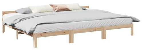 vidaXL Familienbett ohne Matratze 270x200 cm Massivholz Kiefer, Bett, Familien-Bettrahmen, Bettgestell, Familien-Bettgestell, Bettrahmen