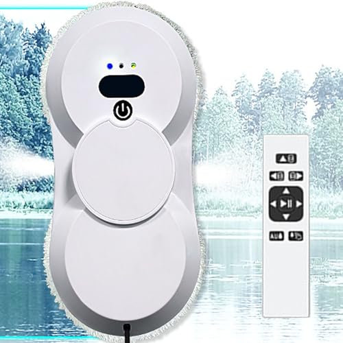 Soflightmok Robot Window Cleaner,Window Cleaning Robot,Automatic Double Water Spray Window Washing Robot,2800pa Glass Cleaning Robot-50ml Water Tank/3 Modes/Border Detection,White