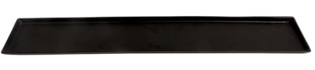 Deko-Tablett ohne Griffe Dekoteller aus Metall Aluminium rechteckig in Raw-Optik (Schwarz, 75,5x13,5cm)