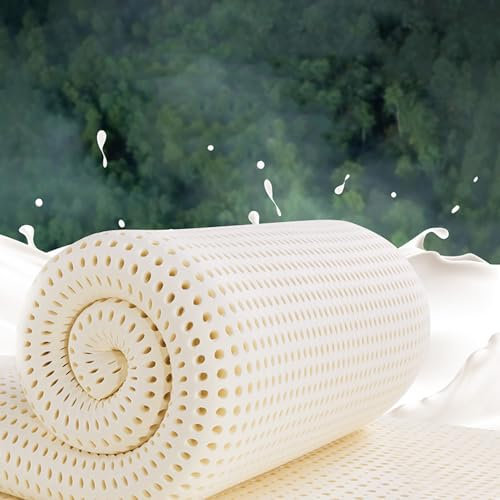 Generisch NaKeah Latexmatratze, weich, 100% natürlich, Schlichtes Design, entspannende Schlafzimmer-Latexmatratze mit Topper, Matratzenauflage aus Naturlatex, 2,5 cm, 180 x 200 cm