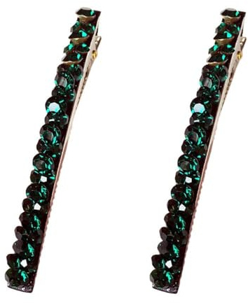 2 fermagli per capelli con strass verdi lucidi, forcine per capelli, forcine a coccodrillo, accessori per capelli, per donne e ragazze